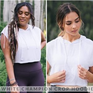 Zyia white champion crop hoodie